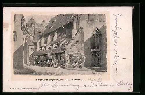 AK Nürnberg, Bratwurstglöcklein, Strassenpartie