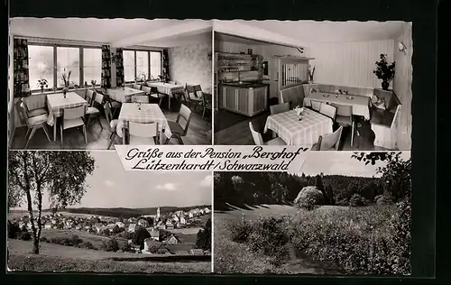 AK Lützenhardt /Schwarzwald b. Freudenstadt, Pension Berghof, Innenansicht