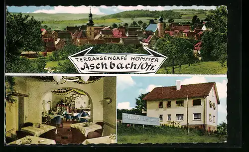 AK Aschbach /Ofr., Terrassencafe Hümmer, Innenansicht