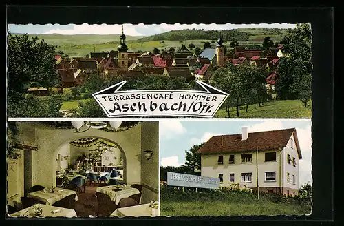 AK Aschbach /Ofr., Terrassencafe Hümmer, Innenansicht