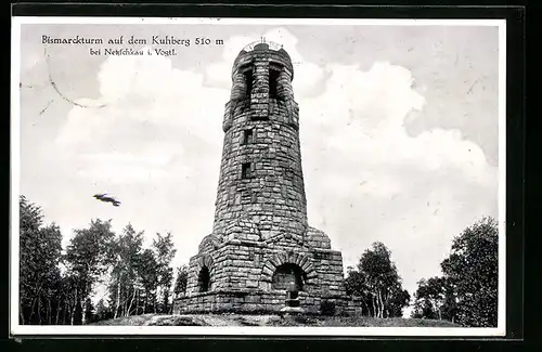 AK Netzschkau i. Vogtl., Bismarckturm auf dem Kuhberg