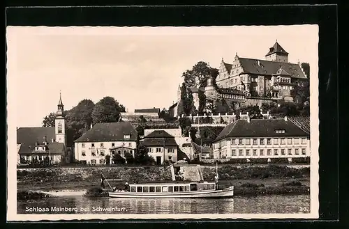 AK Schweinfurt, Blick auf das Schloss Mainberg und Kirche