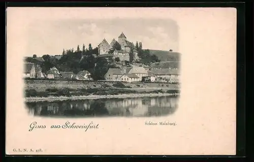 AK Schweinfurt, Blick auf das Schloss Mainberg im Sommer