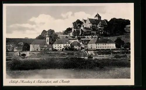 AK Schweinfurt, Blick auf das Schloss Mainberg, südl. Ansicht