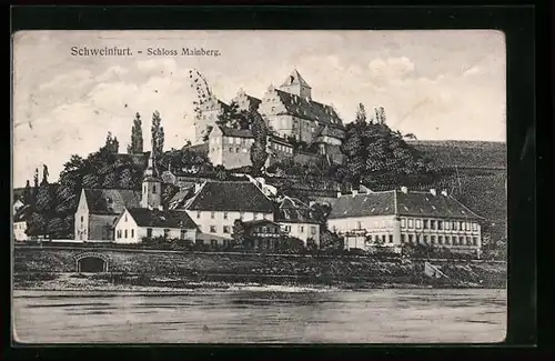 AK Schweinfurt, Schloss Mainberg und Umgebung, Flusspartie