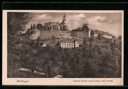 AK Alt-Siegen, oberes Schloss (nach einem alten Stich)