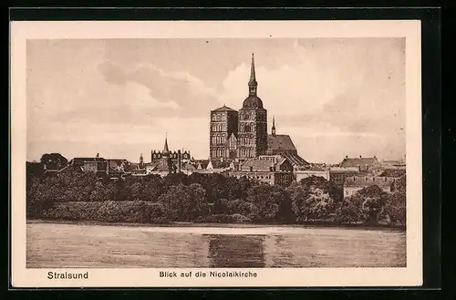 AK Stralsund, Blick auf die Nicolaikirche