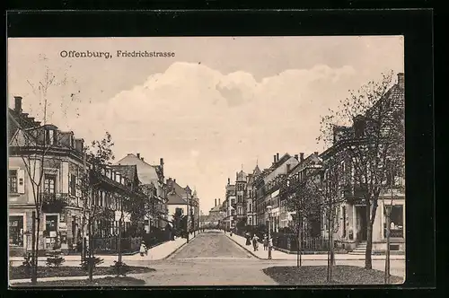 AK Offenburg, Häuser an der Friedrichstrasse