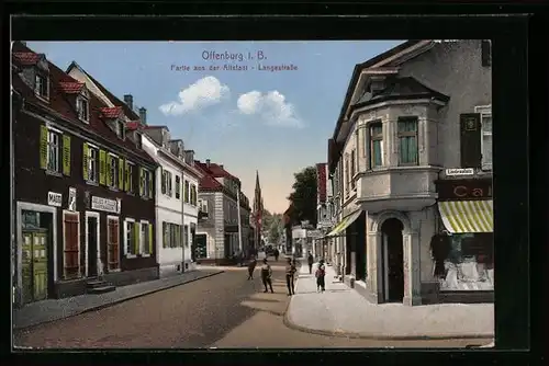 AK Offenburg i. B., Partie aus der Altstadt, Langestrasse