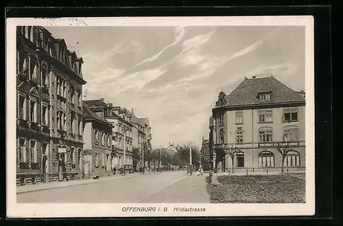 AK Offenburg i. B., Partie in der Hildastrasse
