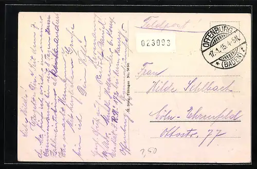 AK Offenburg i. B., Partie in der Hildastrasse