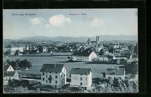 AK Kempten, Ortsansicht von Norden gesehen