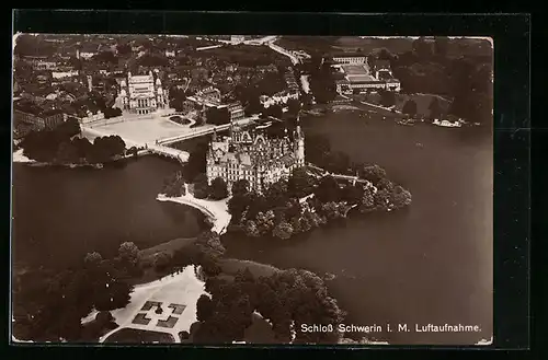 AK Schwerin, Schloss Schwerin vom Flugzeug aus gesehen