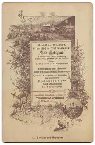 Fotografie Bruckmann, München, Schauspieler als Christus und Magdalena bei den Passionsspielen Oberammergau 1890