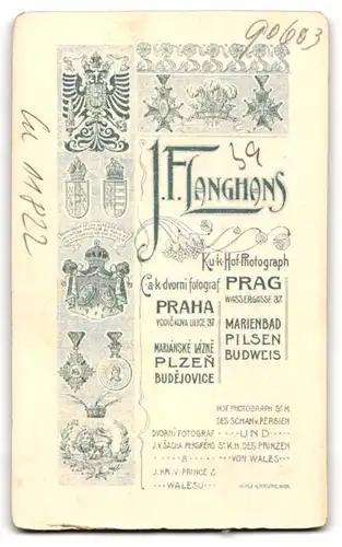 Fotografie J. F. Langhans, Prag, Wassergasse 37, Junge Dame im Kleid