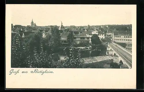 AK Bietigheim, Ortsansicht aus der Vogelschau
