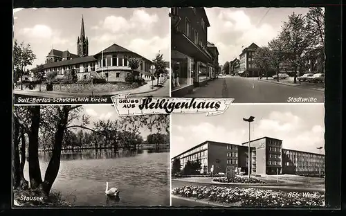 AK Heiligenhaus, Ortsansichten, Stadtmitte, AEG Werk, Stausee