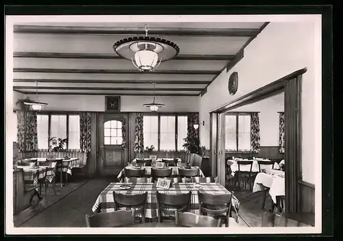 AK Mutschellenhöhe, Café-Restaurant Neubau Mutschellen, Innenansicht