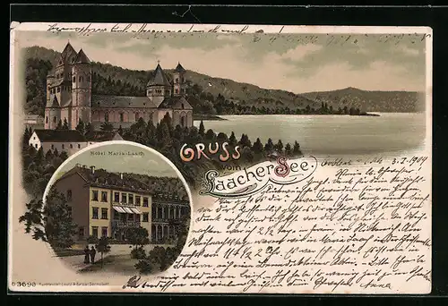 Lithographie Maria Laach, Hotel Maria Laach am Laacher See