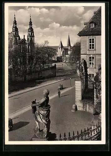 AK Fulda, Blick vom Schloss auf Dom und Michaelskirche