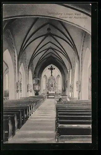 AK Schönberg /Bayr. Wald, Inneres der Pfarrkirche