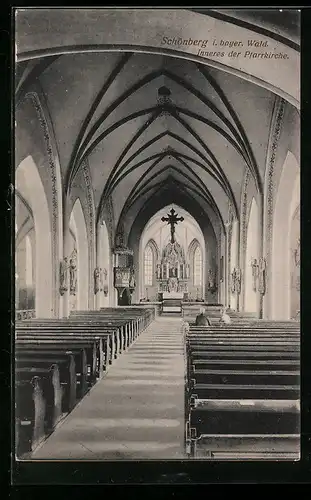 AK Schönberg /Bayr. Wald, Inneres der Pfarrkirche