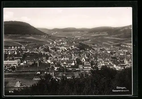 AK Ebingen, Gesamtansicht des Ortes mit Umland