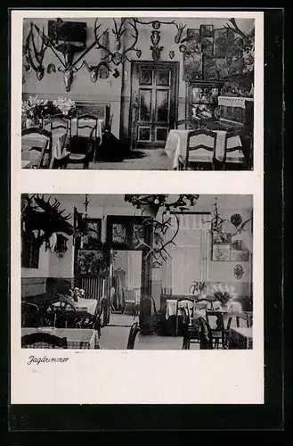 AK Trusetal, Gast- und Pensionshaus Zum Trusentaler Wasserfall mit Innenansicht