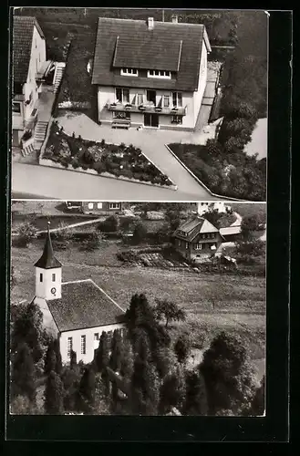 AK Schwarzenberg, Blick auf ein Wohnhaus, Kirchpartie