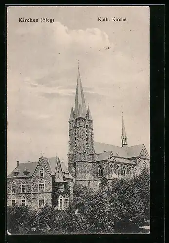 AK Kirchen /Sieg, Kath. Kirche