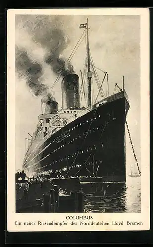 AK Passagierschiff Columbus im Hafen