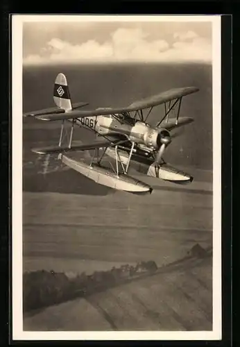 AK Doppeldecker-Wasserflugzeug Arado Ar 95-See als Torpedoträger,