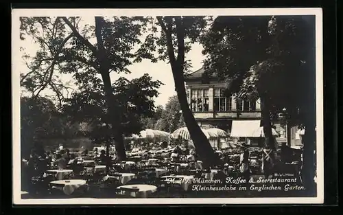 AK München, Kaffee u. Seerestaurant Kleinhesselohe im Englischen Garten