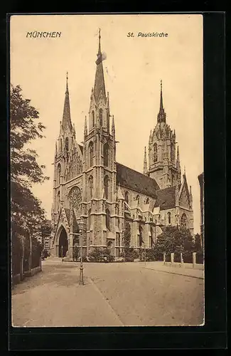 AK München, Blick auf die St. Paulskirche