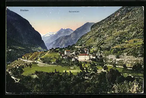 AK Stalden, Panorama mit Berneralpen