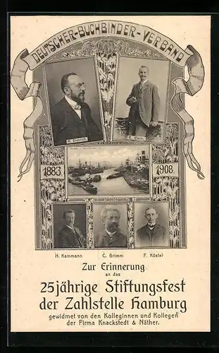 AK Hamburg, Deutscher-Buchbinder-Verband, zur Erinnerung an das 25-jährige Stiftungsfest