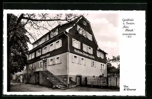 AK Schollbrunn / Odenwald, Gasthof und Pension Zum Hirsch