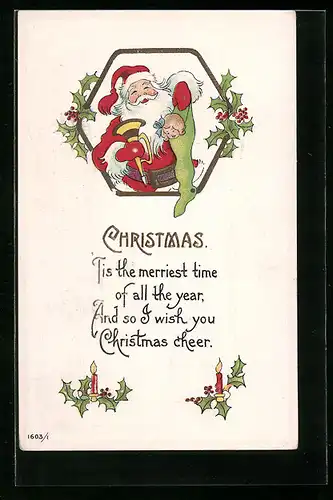 AK Weihnachtsmann mit Geschenken