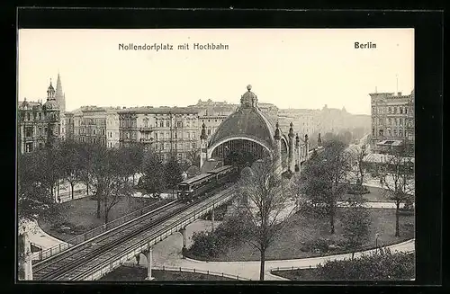 AK Berlin-Schöneberg, Nollendorfplatz mit U-Bahn