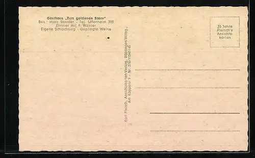 AK Uffenheim, Gasthaus Zum Goldenen Stern, Ortsansicht