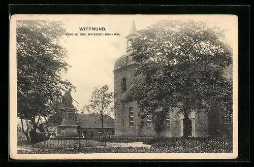 AK Wittmund, Kirche und Krieger-Denkmal