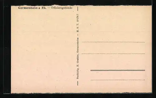 AK Germersheim a. Rh., Partie am Offiziersgebäude