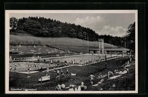 AK Lüdenscheid, Strandbad mit Badegästen