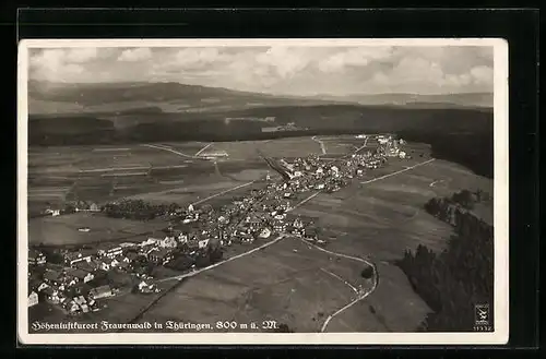 AK Frauenwald in Thüringen, Ortsansicht vom Flugzeug aus