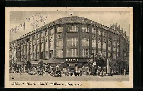 AK Berlin-Kreuzberg, Hertie in der Belle-Alliance-Strasse 1-3