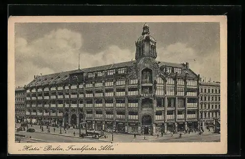 AK Berlin-Friedrichshain, Hertie Kaufhaus, Frankfurter Allee 5-7