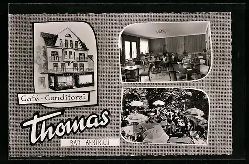 AK Bad Bertrich, Ansichten v. Cafe u. Konditorei Thomas