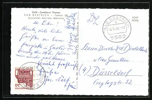 AK Bad Bertrich, Ansichten v. Cafe u. Konditorei Thomas