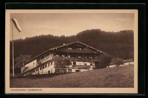 AK Tegernsee, Lieberhof mit Fahne