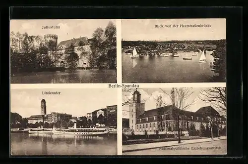 AK Berlin-Spandau, Nationalpolitische Erziehungsanstalt, Juliusturm, Blick von der Heerstrassenbrücke